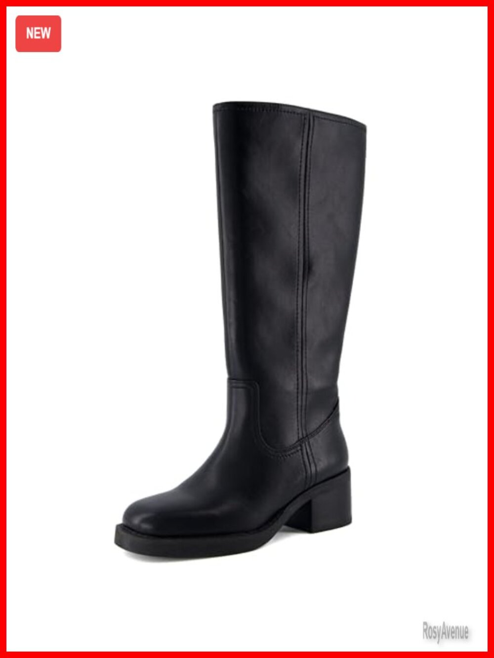 CUSHIONAIRE Sawyer Tall Chunky Block Heel Faux Leather Knee High Pull On Boots